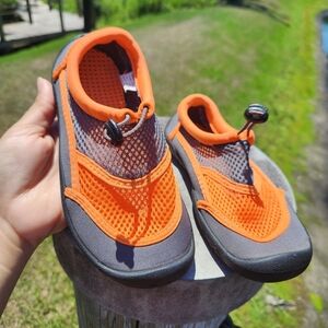Water Shoes Kids Wonder Nation Orange and Gray Size 3 Adjustable Boys Girls